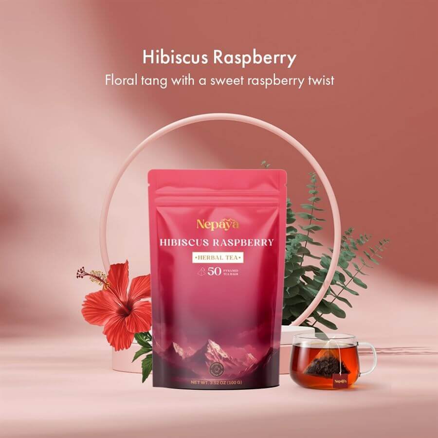 Hibiscus Raspberry tea - Chime of Wellness